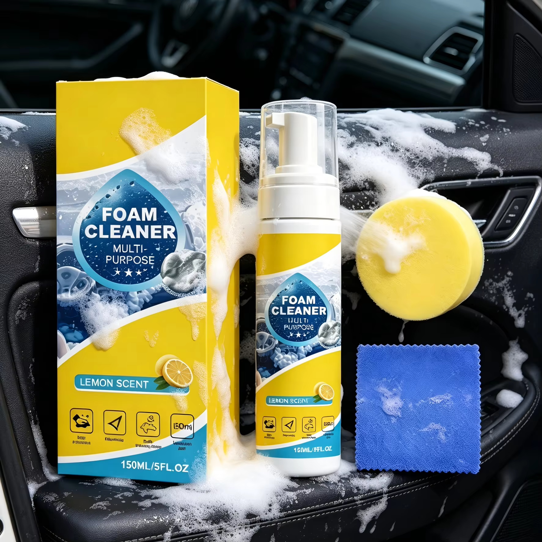 Multi-Purpose Foam Car Interio - Leather Cleaner Interior review and price