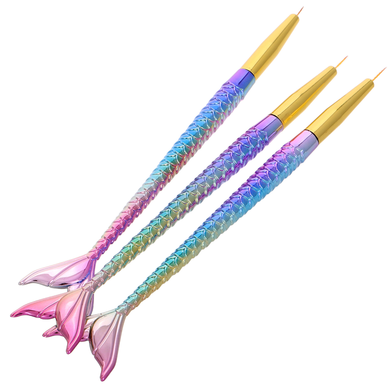 3Pcs Mermaid Tail Nail Art Lin - Detailing Brush Set review and price