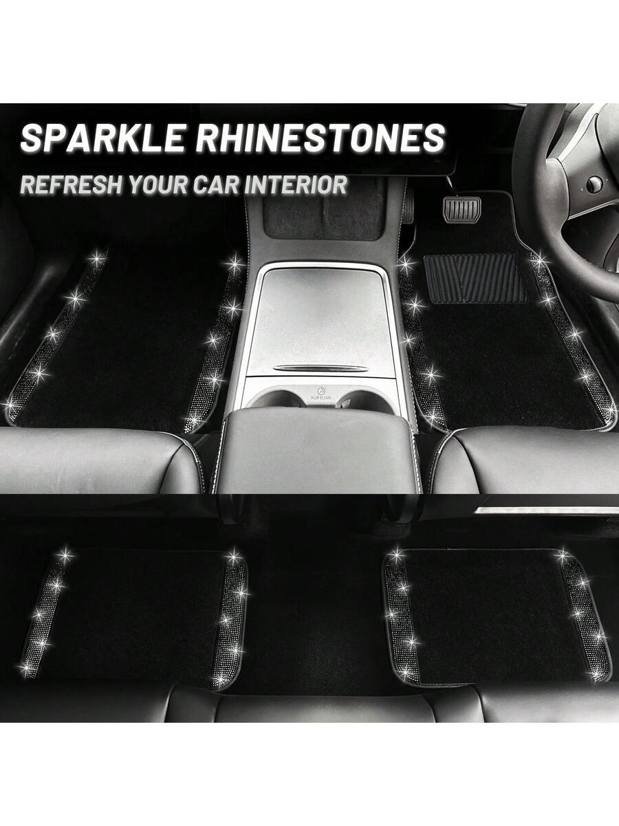 Bling Car Floor Mats Set With  - Dirt Brush Interior review and price