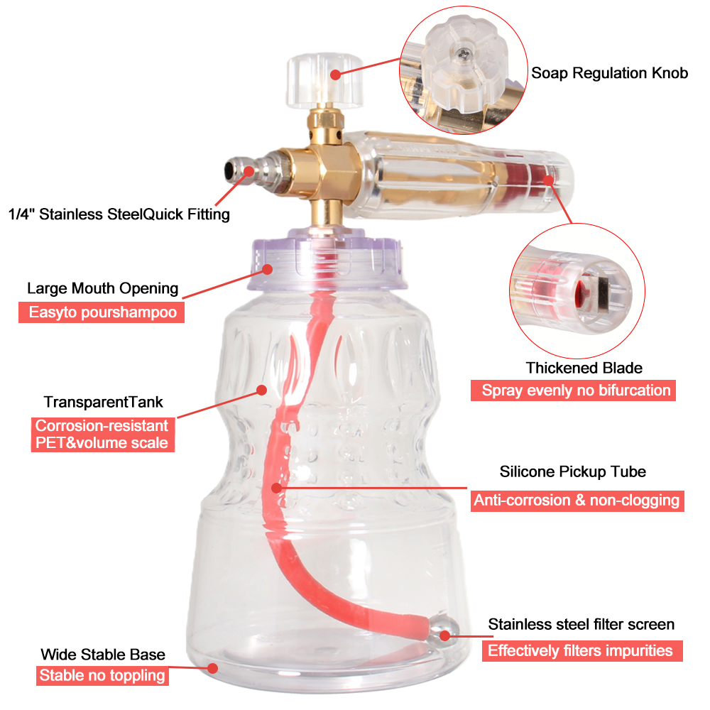 Vibrant Painted Spray Gun + Al - Foam Cannon Car Wash review and price