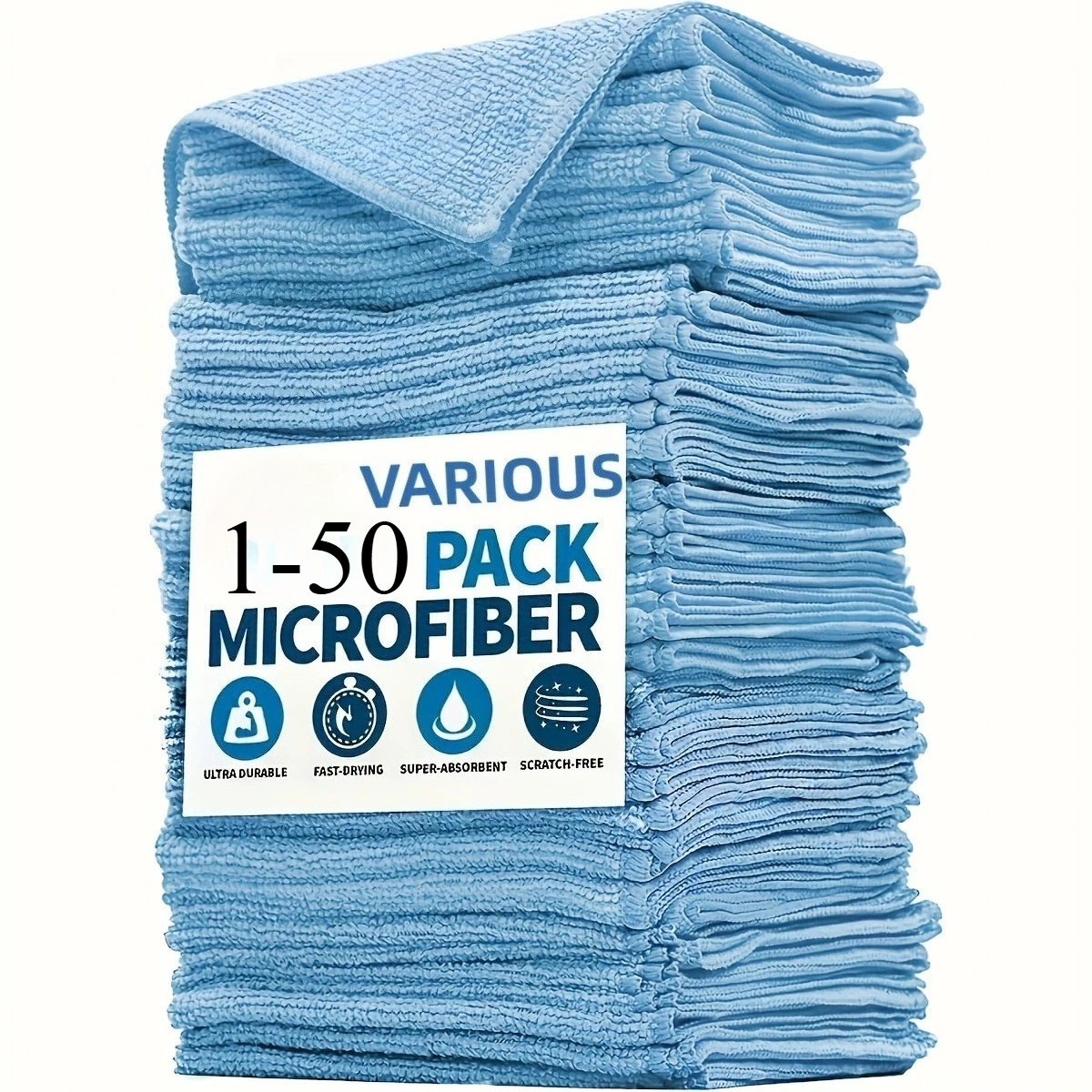 1-50pcs Light Blue Microfiber  - Microfiber Towel Detailing review and price