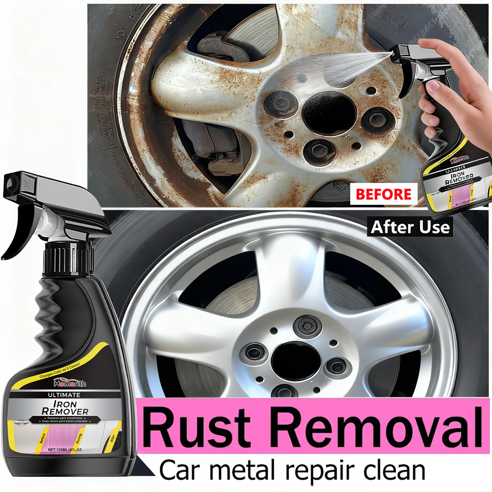 Car Wheel Cleaner Rust Remover - Wheel Cleaner Alloy review and price